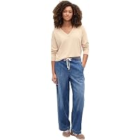 GAP Women's V-Easy Pant Denim Cargo Jeans – Medium Wash, Relaxed Fit, Modern Casual Style