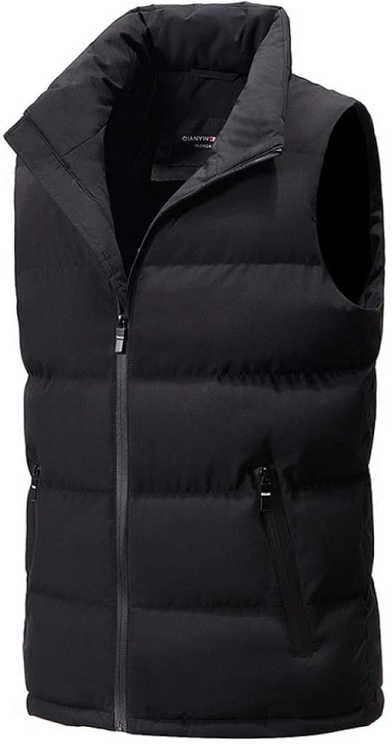 Men Quilted Puffer Vest Winter Padded Sleeveless Jackets Gilet for