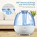 Anypro Cool Mist Humidifier, Ultrasonic Super Quiet Air Diffuser with Silver ion Antibacterial Agent, 3 Time Settings High/Low Control and Night Light Ideal for Baby Bedroom, 0.5 Gallon, Blue