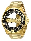 Invicta Men's Pro Diver Mechanical-Hand-Wind Stainless-Steel Strap, Gold, 22 Casual Watch (Model: 24694)
