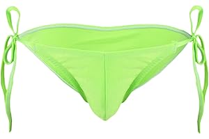 Agoky Men's Silky String Tie Side Bikini Briefs Bulge Pouch Panties Lingerie Underwear Swimwear