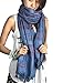 Tribe Azure Large Om Scarf Wrap Yoga Soft Cotton Mix Hand Printed Mantra Prayer Boho Bohemian Yoga Yellow White Black & Blue (Blue)