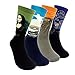HSELL 4 Packs Women Funny Famous Painting Art Printed High Dress Socks Cotton,Multicolors,One Size