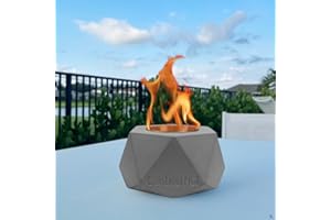 BABIEDTOYG Tabletop Fire Pit, Smokeless Portable Indoor or Outdoor Firepit，Rectangle Table Top Fire Pit for Smores or Outside Patio Decor，Bioethanol Concrete Small Mini Fire Pit，Tabletop Fireplace