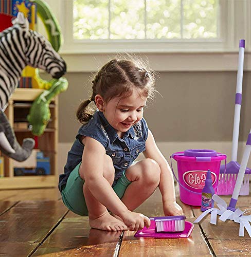 Complete Cleaning Set - Adorable Kids Housekeeping Clean Tool Kit - Pail, Dust-Brush, Broom, Mop, Pan, and Much More! Be Mommy's Little Helper Holidays - Girl Toys...