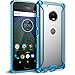 Poetic Affinity Slim Fit Moto G5 Plus Clear Case With Anti-Slip Side Grip and Reinforced Corner Protection Bumper for Motorola Moto G5 Plus (2017) Blue/Clear