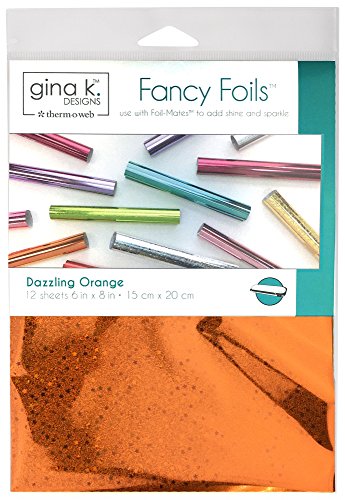 Gina K. Designs Fancy Foil 6 inch x 8 inch Sheets, 12 Sheets per Pack (Dazzling Orange)