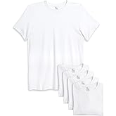 Reebok Mens Undershirts - 5 Pack Soft Cotton Short Sleeve Crewneck and V Neck Tshirts Mens Basic Undershirts Pack