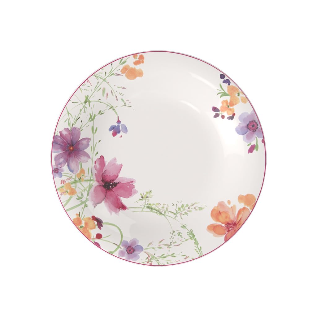 Villeroy & Boch Mariefleur Basic Round Gourmet Plate, 30 cm, Premium Porcelain, White/Multicoloured