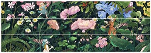 Flower Floral Leaf Green Seamless Fairy Wide Washi Tape - Set of 3 Rolls - Decorative DIY Japanese Masking Scrapbook Bullet Journal Notebook Sticky Paper Wide Washi Tape Set