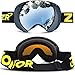 ZIONOR X Ski Snowboard Snow Goggles OTG Design for Men Women Adult with Spherical Detachable Lens UV Protection Anti-fog (VLT 8.4% Polarized Silver Lens)
