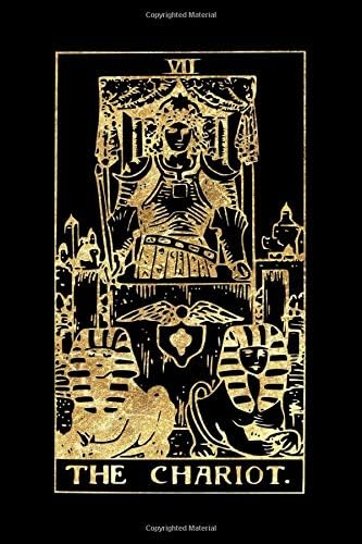 The Chariot: Tarot Journal Notebook Dotted, Black And Gold (Dot Grid, 110 Pages, 9"x6") (Tarot Card Notebook)