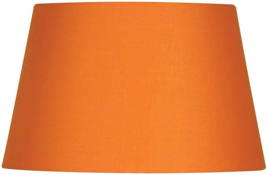 SATSUMA ORANGE 14" COTTON DRUM HARD LINED SHADE with Reversible Gimbal Fits Table & Floor Lamps or Ceiling Rose. FREE Adaptor Included Fits Lamp Sizes BC SBC ES SES. Height 215mm x Diameter 355mm