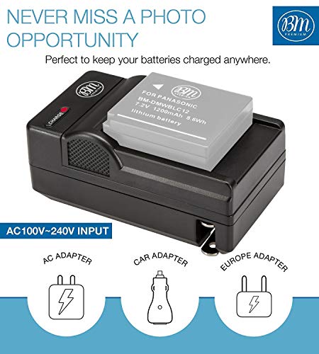 BM Premium DMW-BLC12 Battery For Panasonic Lumix Cameras - 1200mAh High Capacity Replacement