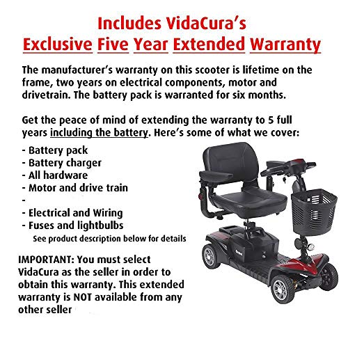 Drive Medical Scout 4 Travel Power Mobility Scooter with 5 Year Extended Warranty Electric