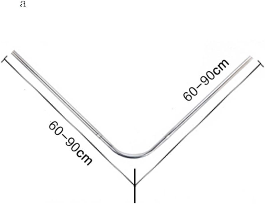 Non-slip Curved Shower Curtain Free Punch Extension Rod Bathroom L-shaped Telescopic Rod Toilet Waterproof Angle Shower Curtain Extension Rod Without Shower Curtains (Optional Size) Bathroom products