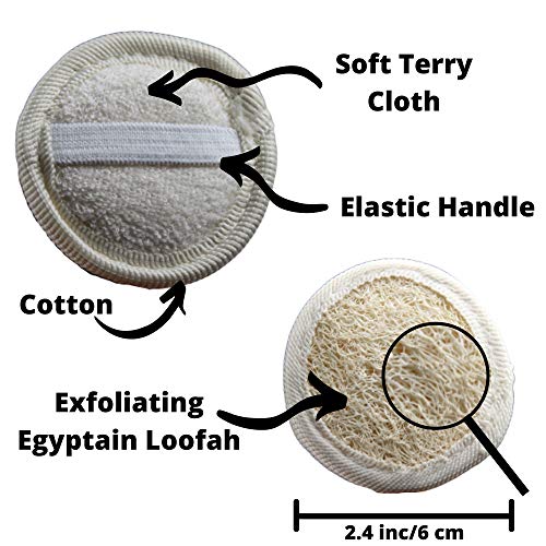All Natural Loofah Sponge, Set of 3 Real Egyptian Bath & Shower