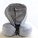 Luxury Memory Foam Neck Travel Pillow with Hoodie. Stylish Carry Bag. Premium Velvet. Washable Zippered Cover. Scientifically Proven U Shaped Neck Pillow. Business Traveler Gifts. (Gray)