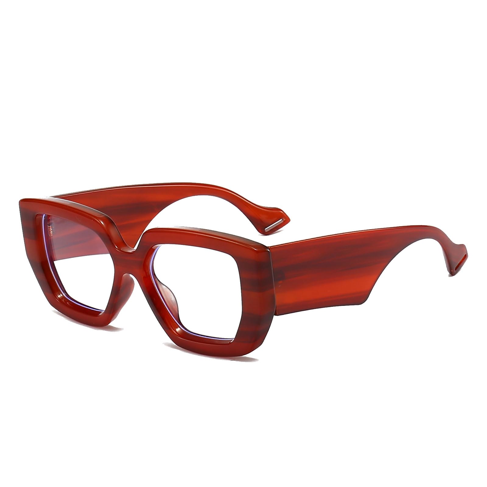 LJCZKA Oversized Square Blue Light Glasses Womens Mens Thick Frame Computer Glasses Anti Eye-Fatigue for Reading, Texting & Gaming