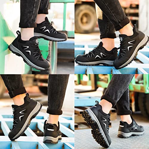 ISOOUS Safety Shoes Men Women Lightweight Work Shoes Steel Toe Breathable Safety Footwear