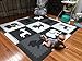 SoftTiles Kids Foam Play Mat - Safari Animals Theme- Nontoxic Puzzle Play Mats for Children's Playrooms or Baby Nursery- Large Floor Tiles for Crawling- Size 6.5 x 6.5 ft (Black, Gray, White) SCSAFBGW