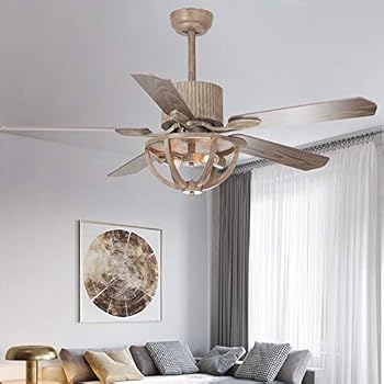 Andersonlight Rustic 52 Inch Indoor Ceiling Fan With Remote
