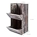 MyGift 2 Tier Rustic Torched Wood Wall Mounted/Freestanding Fruit Produce Storage Bin, Hanging Display Basket