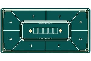 Poker Mat, 8 Players Texas Hold'em Poker Mat Poker Topper for Tables, Folding Portable Poker Table Top Layout for Poker Games
