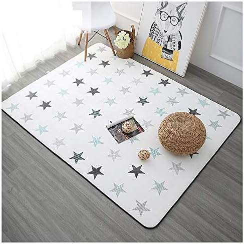 YUKANGI Indoor Bedroom Rug Anti-Slip Floor Rug Bath Mat Soft Baby Playing Carpets for Living Room Star Printed Carpet