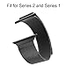 Apple Watch Band, Biaoge Milanese Loop Stainless Steel Wrist Starp Replacement with Aluminum Protective Case for Apple Watch Series 2 Series 1 (42mm Black)