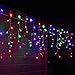 FTON LED Icicle Lights, 16.5ft 216 LED Fairy String Lights Plug in Extendable Curtain Christmas String Lights 8 Modes Decorative Rope String Xmas Wave Twinkle Light (5M 216LED, Multi Color)