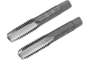 uxcell Metric Hand Tap M10 Thread 1.5 Pitch 3 Straight Flutes H2 Alloy Tool Steel Bottom & Taper Screw Tap Set Tapping Tools 