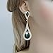 EVER FAITH Women's Austrian Crystal Elegant Dual Teardrop Pierced Dangle Earrings Emerald Color Gold-Tone