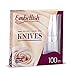 [100 Knives] Embellish Crystal Clear Disposable Heavy Duty Plastic Knife, Ideal For Wedding, Catering, Parties, Buffets, Events, Or Everyday Use,