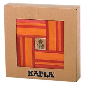 KAPLA RL+RP Holzplättchen, 40er Box, 20 rot und 20 orange + Buch