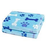 Allisandro Super Soft Fluffy Premium Flannel Fleece Dog Throw Blanket,Appealing Cute Paw Prints Equally Puppy Cat