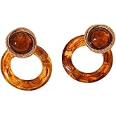 Resin Geometric Hollow Earrings for Women Vintage Earrings Circle Pendant Earring Vintage Circle Drop Dangle Earrings Birthday Bridal Wedding Prom Jewelry