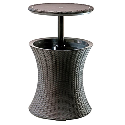 Wicker Cooler Table Outdoor Cool Bar Patio Coffee Table Garden Drinks