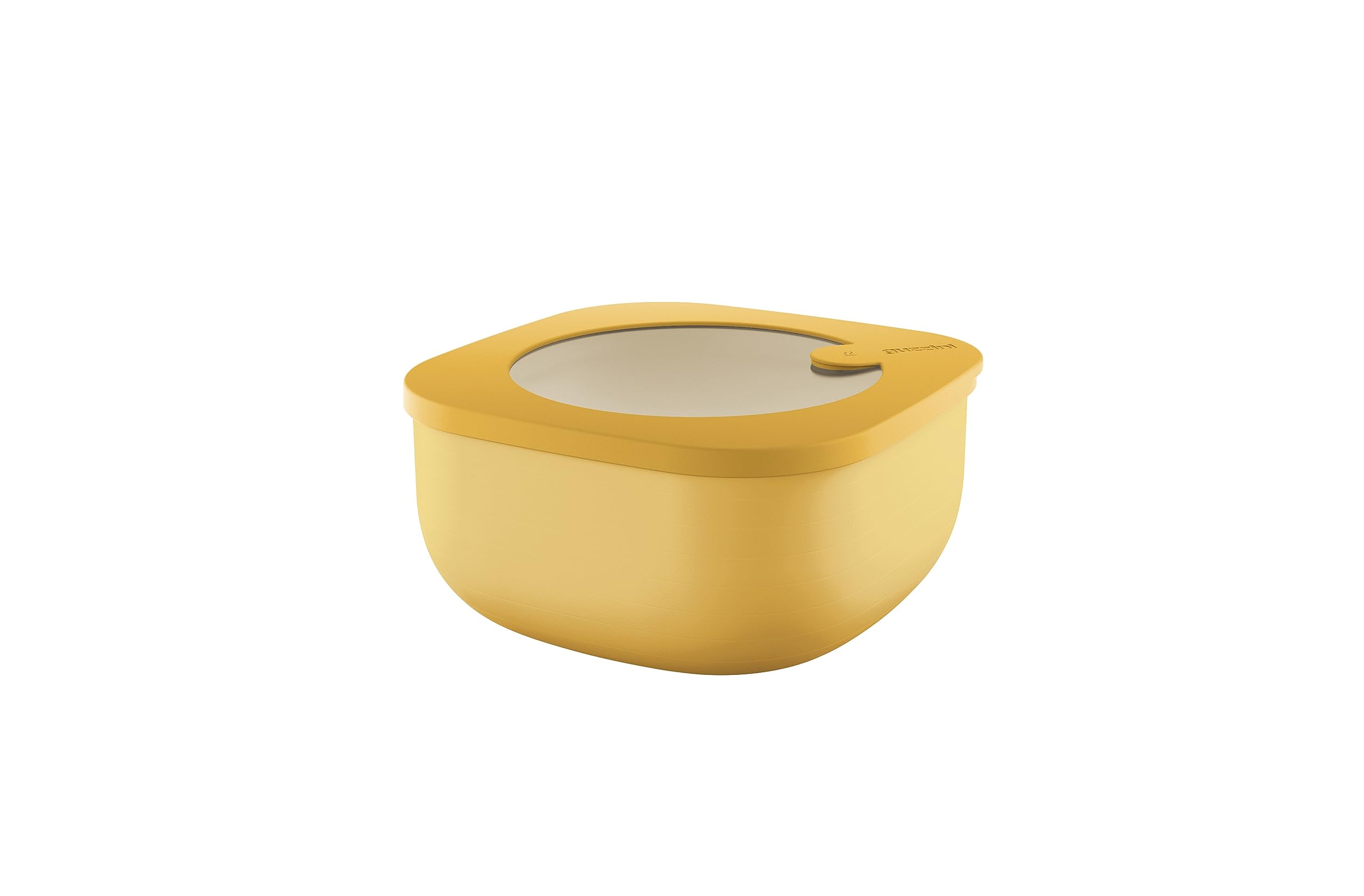 Guzzini - Kitchen Active Design, STORE&MORE BIO, Shallow Airtight Fridge/Freezer/Microwave Containers (M) - Mango Yellow, 16 x16 x h7,8 cm | 975 cc - 170720236