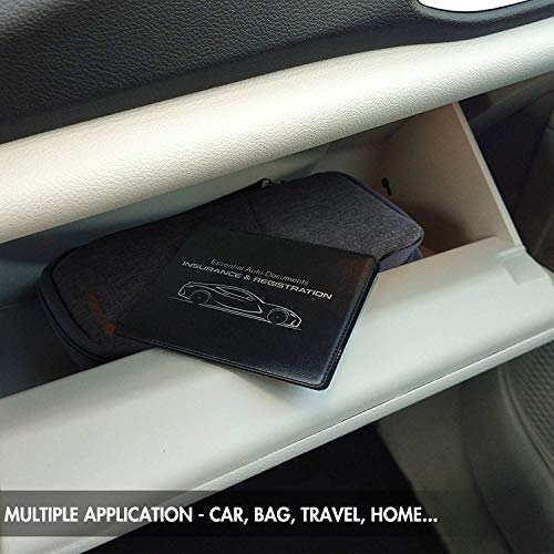 UBAYMAX Glove Box Console Organizer with 12 Pockets, Zipper Car Vehicle OCD Document Holder Case Armrest Storage Wallet for Owners Manual Car Registration Insurance Card Tire Gauge Changes (Gray)