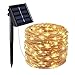 Moreplus Solar String Lights 8 Modes Copper Wire Lights Indoor/Outdoor Waterproof Decorative String Lights for Garden, Patio, Home, Yard Party, Wedding, Christmas Warm White (100 LED)
