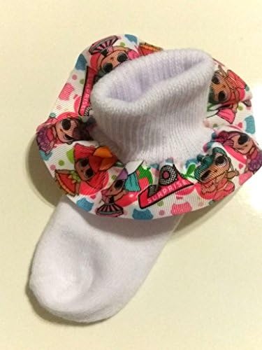 LOL Surprise inspired Ruffle Socks, Baby ruffle socks, infant ruffle socks, birthday ruffle socks, Character socks, LOL Surprise dolls hair bow