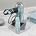 mDesign Hair Dryer & Accessory Holder for Bathroom Vanity Countertop - Clear