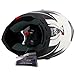 Mega Z Black White Dual Visor Street Bike Full Face Motorcycle Helmet DOT (Large)