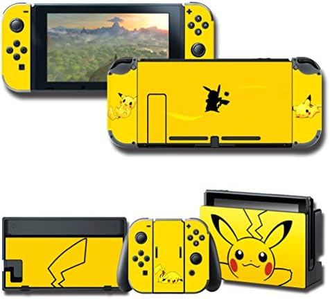 Stickers Decals for Nintendo Switch, Skin Cover Protector Wrap Durable Full Set Protection Faceplate Yellow Console Joy-Con Dock