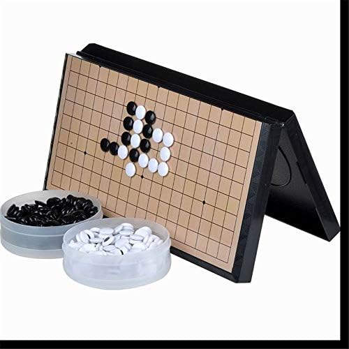 Elloapic M-M-agnetic Go Chess Game Set with Plastic Stones and Collapsible Go Board, 11.2 x 11.2 Inches