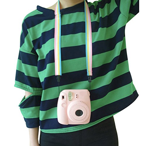 LEDMOMO Camera Strap, Camera Shoulder Strap Canvas Shoulder Belt Strap Cotton Camera Strap for Small Camera (Rainbow Color)
