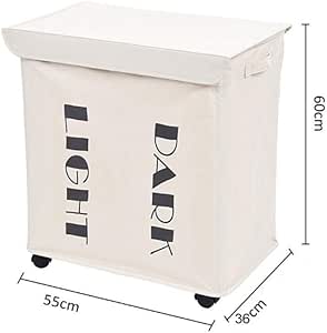 SUNAYV Cesto De La Ropa Cesta De Lavandería De 2 Secciones Clasificador