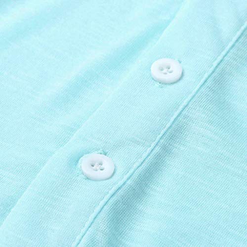 CieKen Sportswear Shirts for Men,Men's Summer Fashion Button V-Neck Slim Fit Short Sleeve Shirt Top Blouse,Nordic Ski Boots,Light Blue,2XL - Thumbnail 3