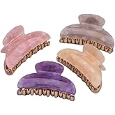 NOLITOY 4pcs Large Acrylic Hair Clips for Women Girls Claw Hair Accessories Smooth Styling Tools for Daily Wear Shower Face Cleaning Mixed Colors